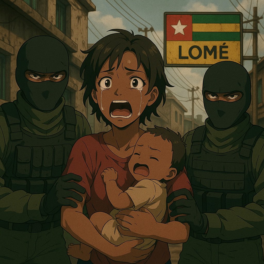 Une femme. Mère.
Déposée à la prison civile de Lomé. Avec son bébé de 4 mois et demi.

C’est ça, le vrai visage du régime togolais :
Il ne se contente plus de frapper.
Il emprisonne les berceaux.
Il ne se contente plus d’intimider.
Il terrorise les mères.

Et après, ils auront
