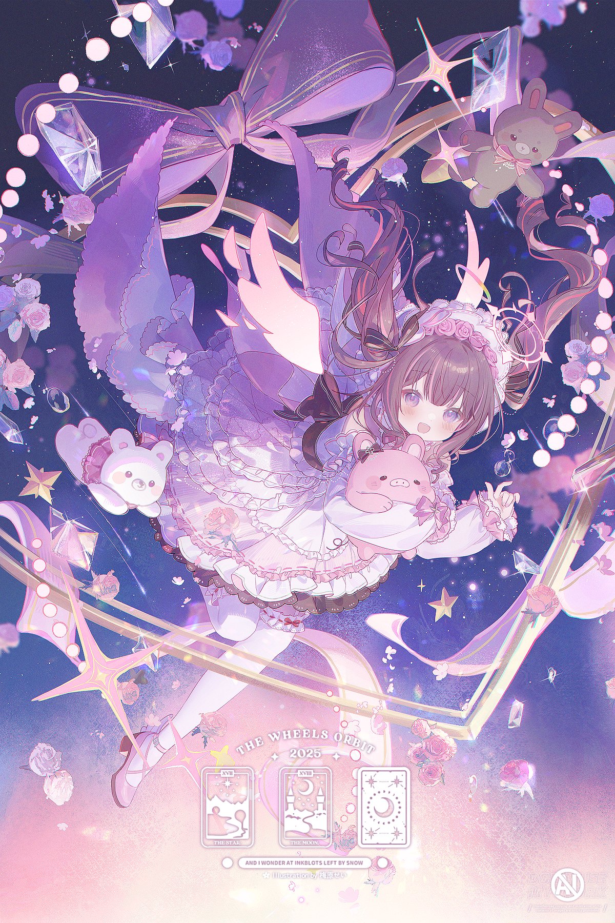 s.k.y-i☆未仕立て 仮絵羽 白地 薄紫系 薔薇 リメイク YUYUHI