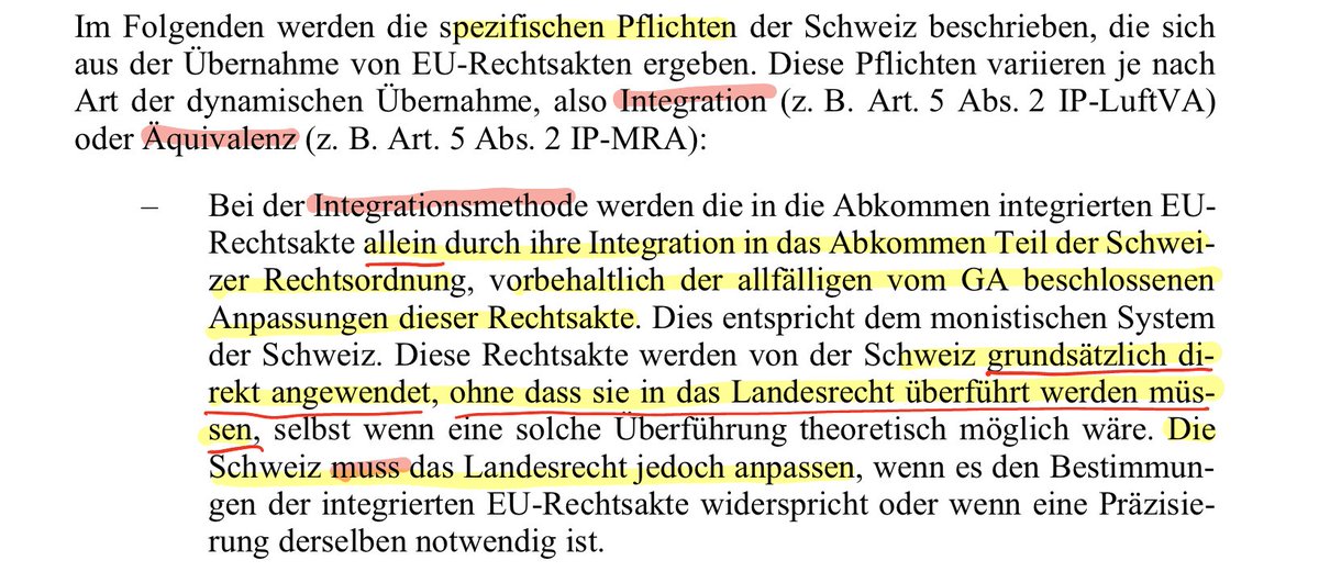 MathysRoland's tweet photo. Hast du das Zeugs gelesen?
Du willst nichts anderes, als die Direkte Demokratie abschaffen.
Wegen ein paar diffusen Vorteilen?
Bei der #Integrationsmethode gilt folgendes: Die in Brüssel beschlossenen Rechtsakte werden unmittelbar Teil des Schweizer Rechts. «Diese Rechtsakte werden von der Schweiz grundsätzlich direkt angewendet, ohne dass sie in das Landesrecht überführt werden müssen!