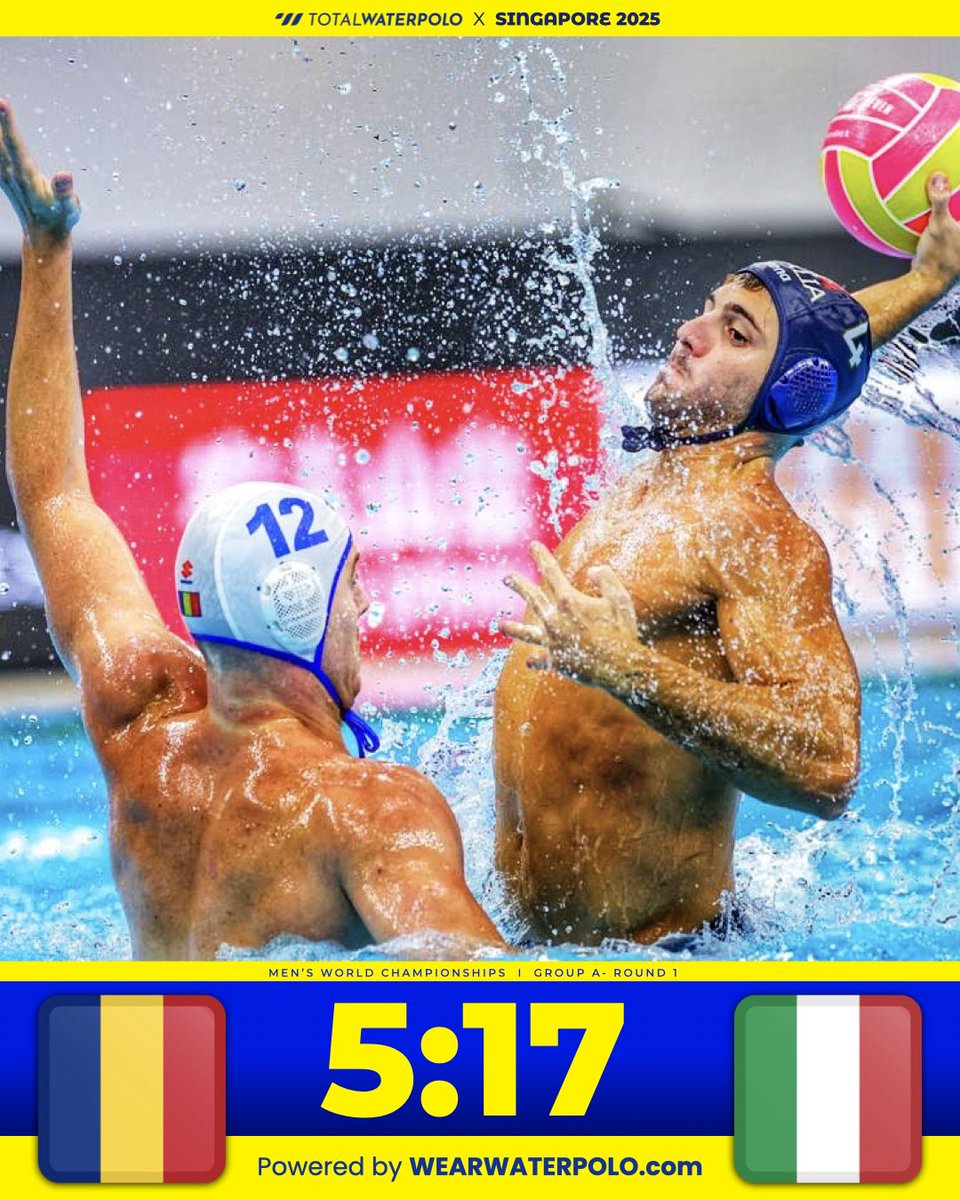 Italy locks it down!
Strong on both ends of the pool — a 17:5 defensive clinic against Romania to start their Singapore campaign.

Photo by @mtbphotonl
#singapore2025 #waterpolo #vizilabda #pallanuoto #wasserball #vaterpolo #vaterpolo