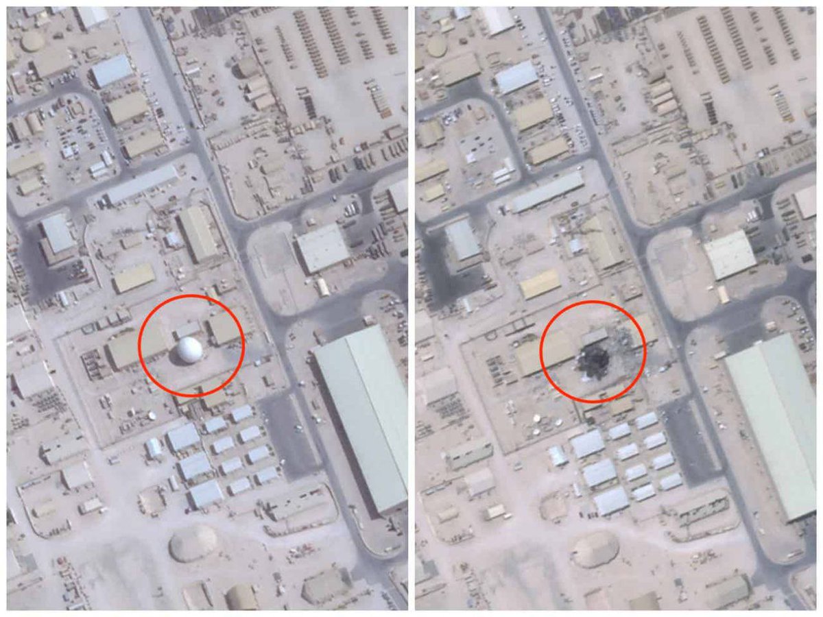 AfzalHalepota's tweet image. Pentagon confirms: Iranian missile struck Al-Udeid Airbase, destroying a $15M US system.
Leaked satellite images broke the silence.
#Iran #AlUdeid #USForces