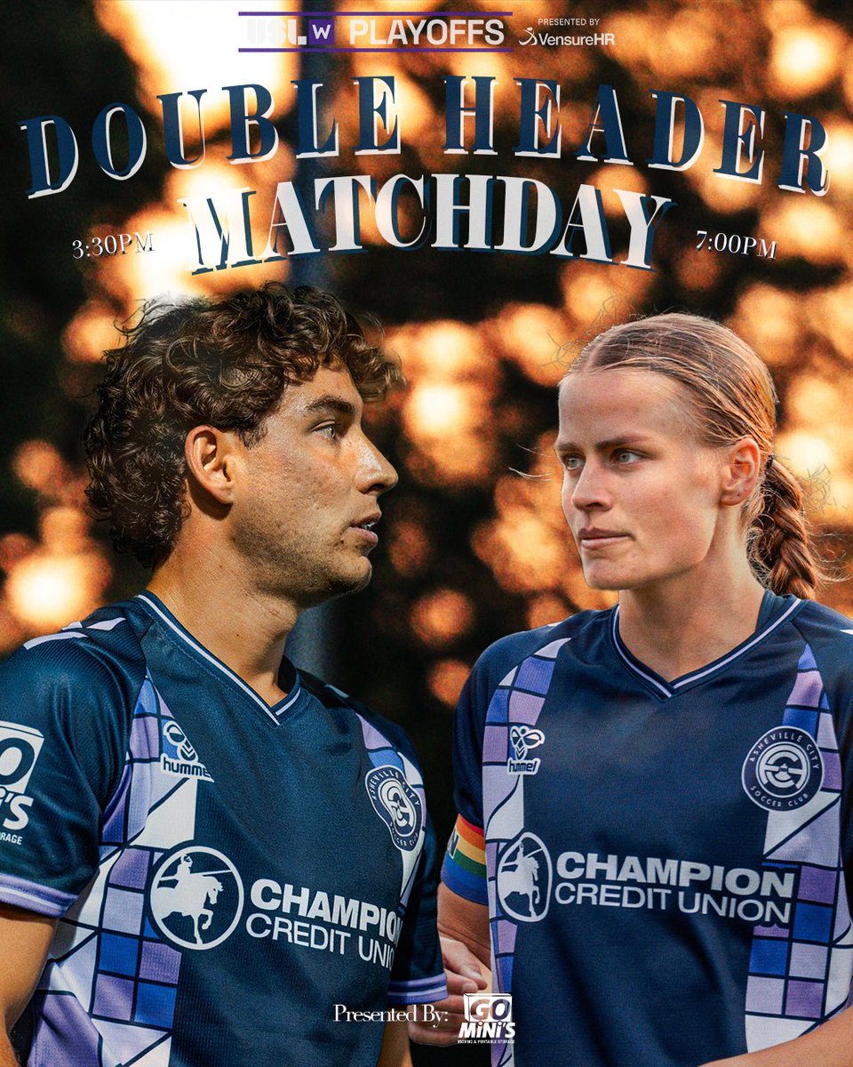 AshevilleCitySC's tweet image. Our favorite day, MATCH DAY 💙

MEN
🆚 Tennessee SC
⏰ 3:30PM
📍 Greenwood Field

WOMEN 
🏆 National USLW Semifinal 
🆚 NC Courage U23
⏰ 7:00PM
📍 Greenwood Field

#BelongBelieveBeBlue #ACSC #Path2Pro #ForTheW