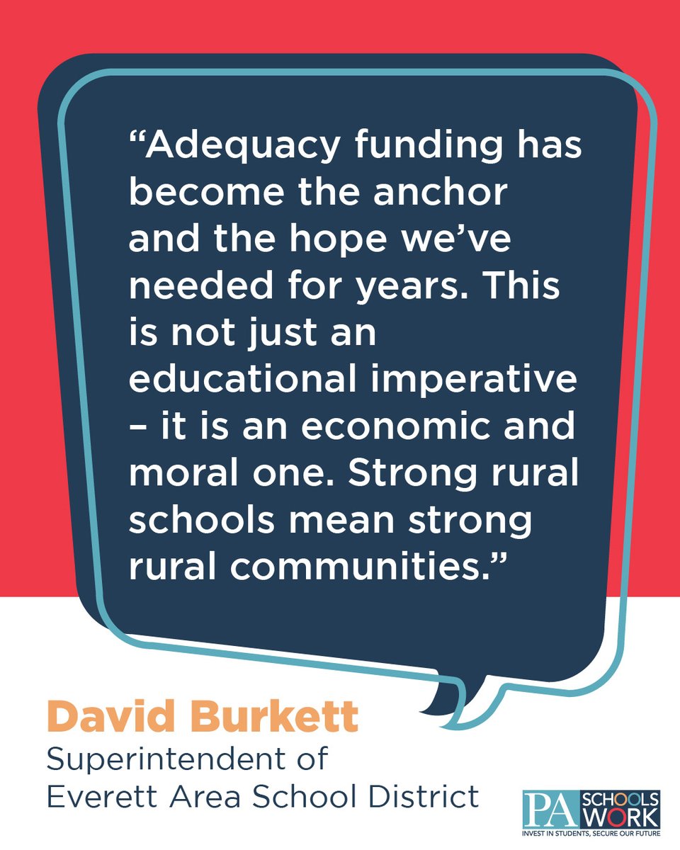 PASchoolsWork's tweet image. Strong rural schools mean strong rural communities. It's time to deliver for PA's public school students and #FinishTheJob!
