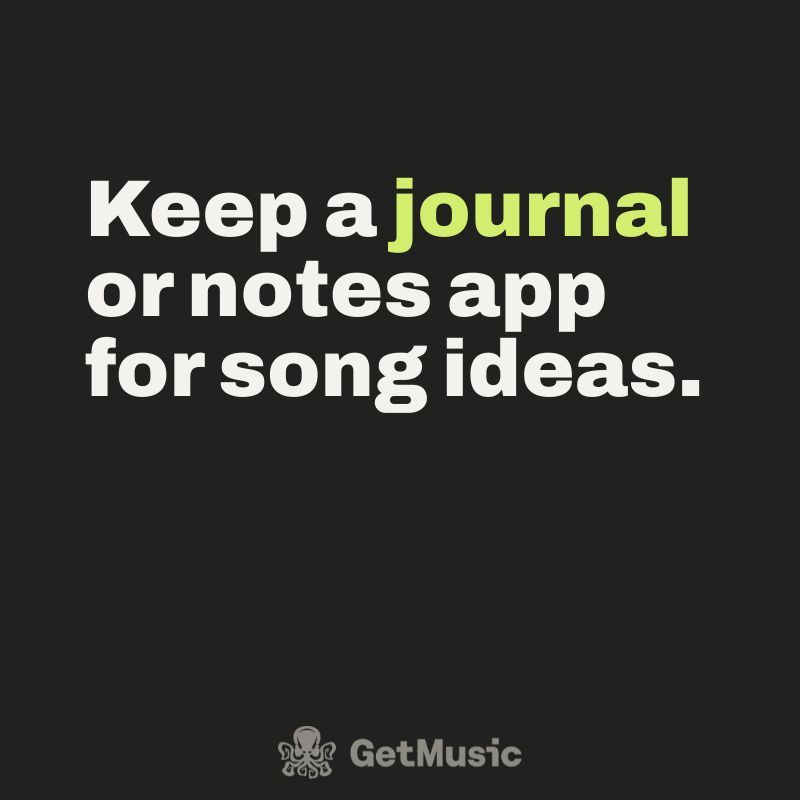 Keep a journal or notes app for song ideas.

#music #musician #artist #motivation #songwriting