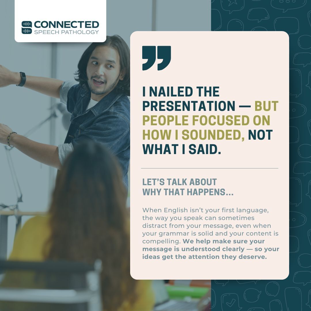More than just coaching — clinical expertise meets real-world communication.

Learn how we can help you speak with clarity and confidence. ➡️ tinyurl.com/accent-csp

#connectedslp #accentreduction #accentmodification #communicationcoach #slp