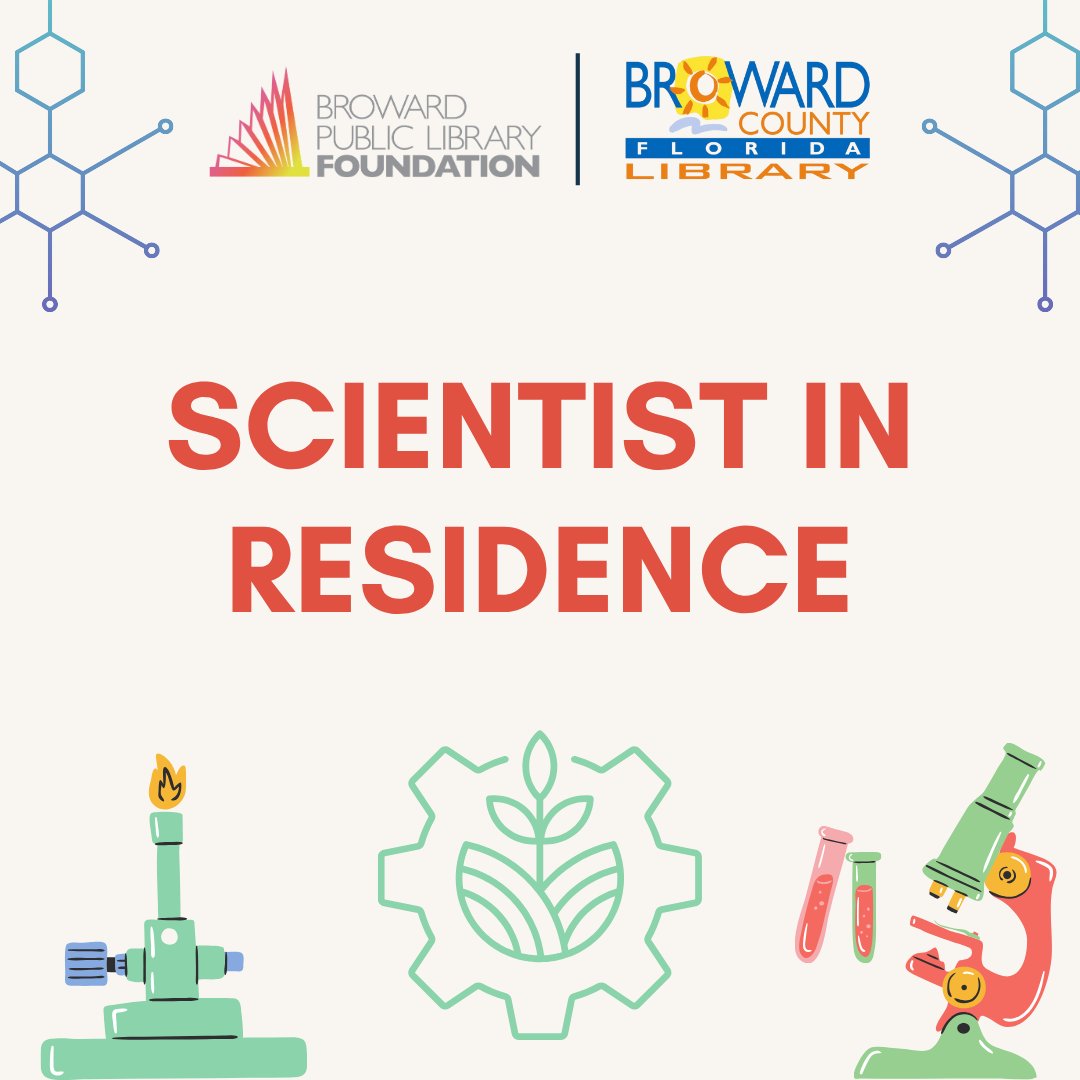 bplfoundation's tweet image. 🧪🌿 Join @browardlibrary & @youth_environmental_alliance for an exciting science program for teens and adults!
📅 Mon, July 14 | ⏰ 6–7PM
📍 North Lauderdale Library
🔗 broward.libnet.info/event/13132162
📌 Many sessions are full—check back for new openings!
#ScientistInResidence