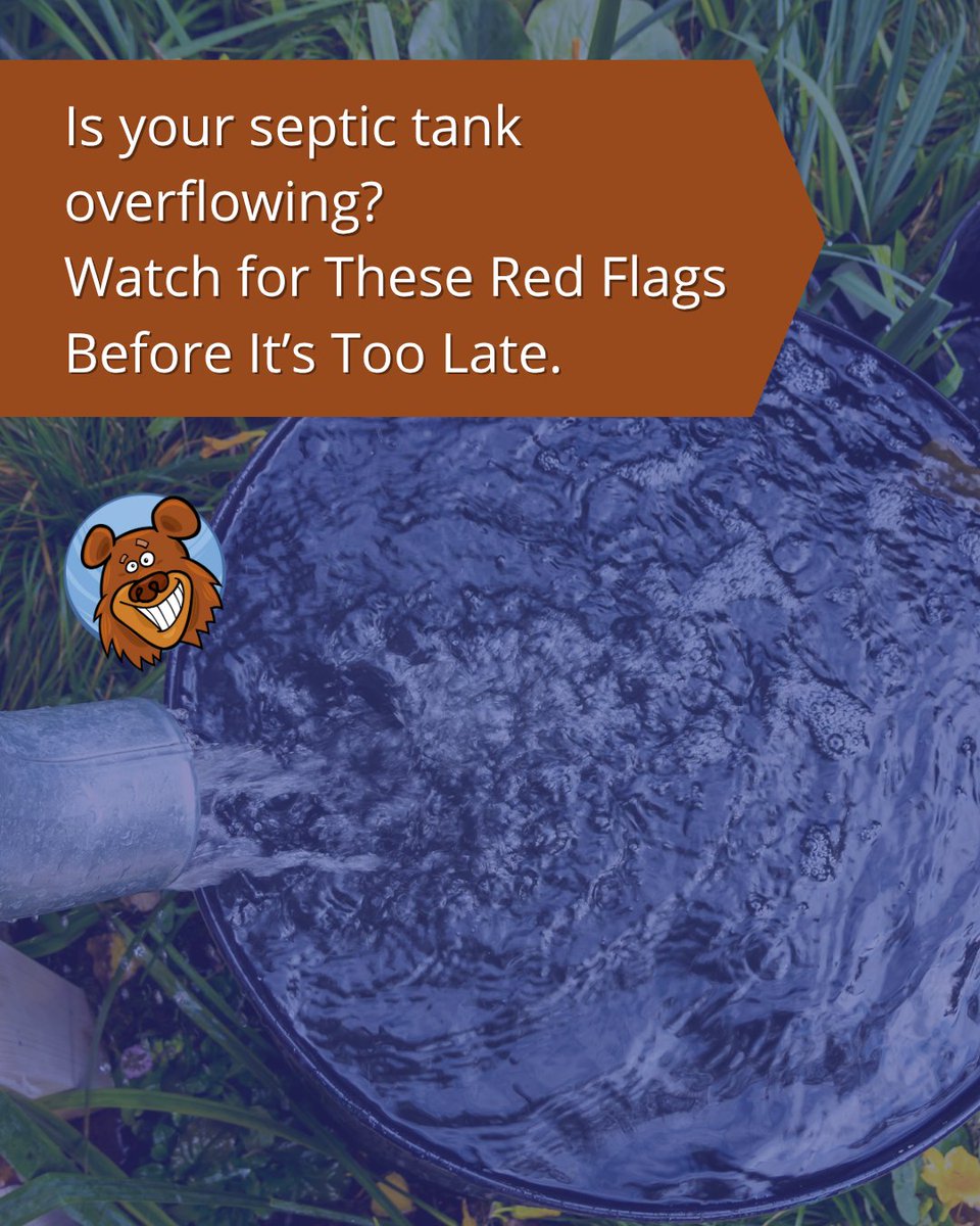 BearSeptic's tweet image. Think Your Septic Tank&apos;s Full? Watch for:

• Slow drains
• Puddles over your tank
• Funky smells in the yard
• Gurgling sounds
• Sewage backing up

Act fast to avoid a messy, costly problem.

#SepticTank #DrainProblems #HomeMaintenance #SepticCleaning #PreventDamage