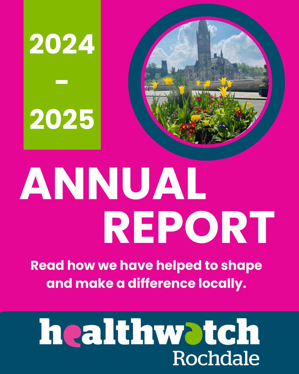 NEW
Read all about our work in 2024-2025 n our Annual Report
healthwatchrochdale.org.uk/report/2025-07…