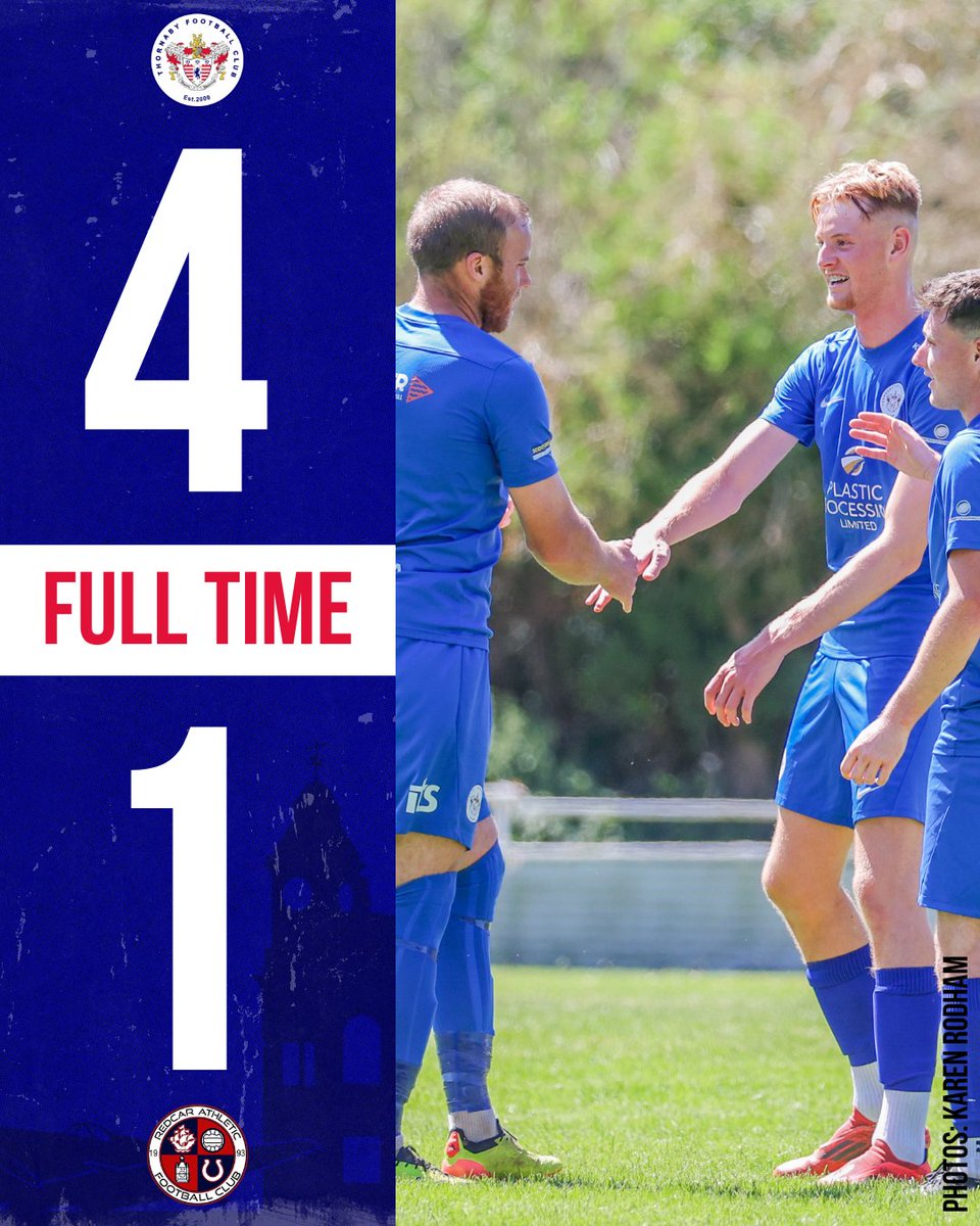 Thornaby FC (@thornabyfc_) on Twitter photo FULL TIME🔵
A Ryan Wright double and goals from Charlie Twinn and James Rowe see us emerge victorious 👊
Good luck to <a href="/redcarathleticf/">Redcar Athletic FC</a> for the rest of the season 🤝
Thanks for your support 💙
#OneClub FULL TIME🔵
A Ryan Wright double and goals from Charlie Twinn and James Rowe see us emerge victorious 👊
Good luck to <a href="/redcarathleticf/">Redcar Athletic FC</a> for the rest of the season 🤝
Thanks for your support 💙
#OneClub