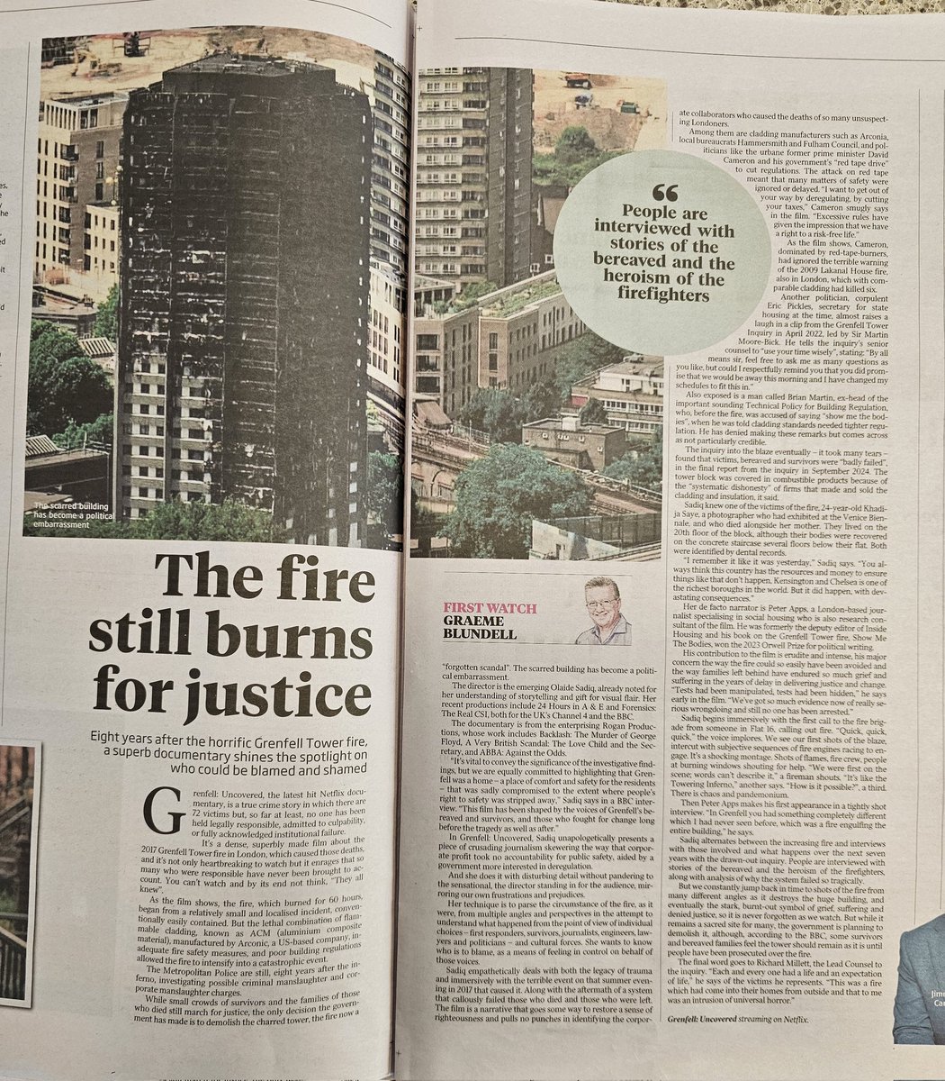 Ted Baillieu (@tedbaillieu) on Twitter photo @GrenfellUncovered on Netflix. Compulsory viewing for the Building Industry - professionals, builders, contractors, manufacturers, project managers, regulators, bankers, officials, ministers, lawyers, educators, students & media. 72 died.  8 years on. Still no charges. A disgrace @GrenfellUncovered on Netflix. Compulsory viewing for the Building Industry - professionals, builders, contractors, manufacturers, project managers, regulators, bankers, officials, ministers, lawyers, educators, students & media. 72 died.  8 years on. Still no charges. A disgrace