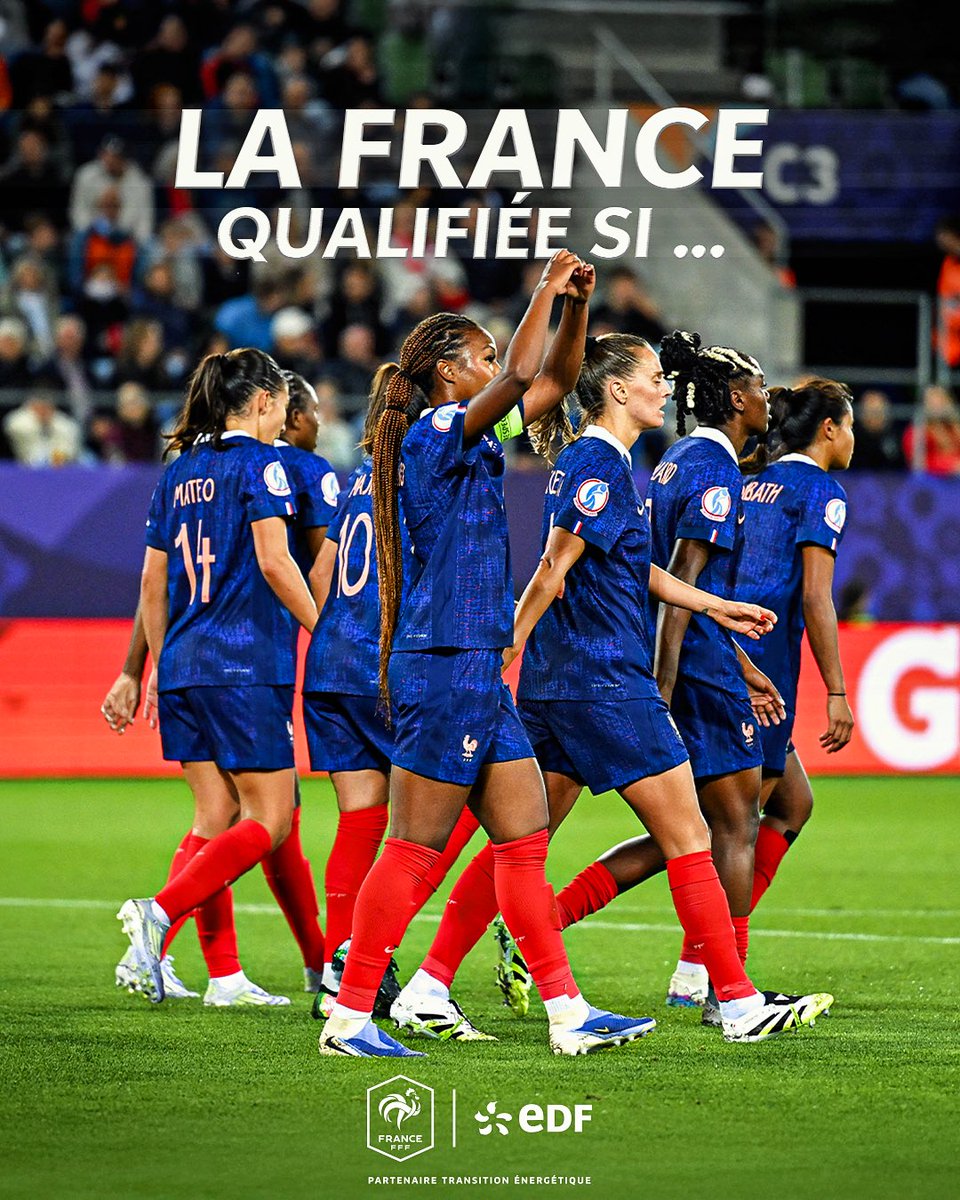 EDF_Foot's tweet image. 𝑳𝒂 𝑭𝒓𝒂𝒏𝒄𝒆 𝒔𝒆 𝒒𝒖𝒂𝒍𝒊𝒇𝒊𝒆 𝒔𝒊 … 🙏
▶️ Elle ne perd pas contre les Pays-Bas
▶️ Elle perd par deux buts d'écart au maximum
▶️ Elle perd mais l'Angleterre ne bat pas le Pays de Galles
#PBSFRA #EDFFoot #DLDDec