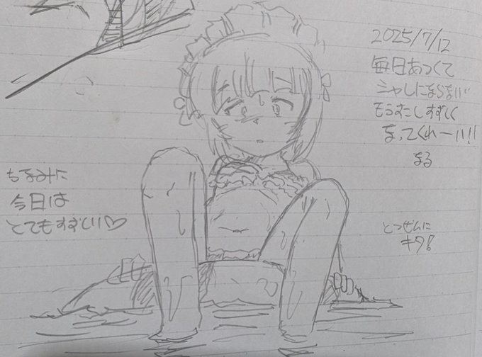 #週末ガルパンお絵描き120分一本勝負 #週末ガルパンお絵描き120分一本勝負20250712 お題「フリー」 今日ギャラリーで描いたカトラスさんを… 昨日・今日は過ごしやすかった コレからも過ごしやすいといいんだけれどなーーー