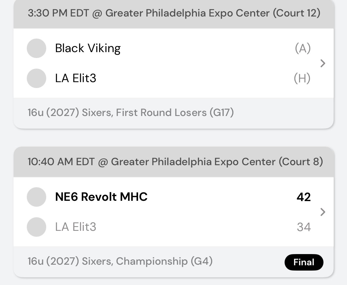 LA ELIT3 (@la_elit3) on Twitter photo 16U Sheetz drops a back and forth matchup vs NE6 Revolt MHC 42-34 <a href="/madehoops/">MADE Hoops</a> Summer Live 2 at the Philly Expo Center. Next up, a matchup vs Black Viking at 3:30pm on Court 12 #LAE🏀 16U Sheetz drops a back and forth matchup vs NE6 Revolt MHC 42-34 <a href="/madehoops/">MADE Hoops</a> Summer Live 2 at the Philly Expo Center. Next up, a matchup vs Black Viking at 3:30pm on Court 12 #LAE🏀
