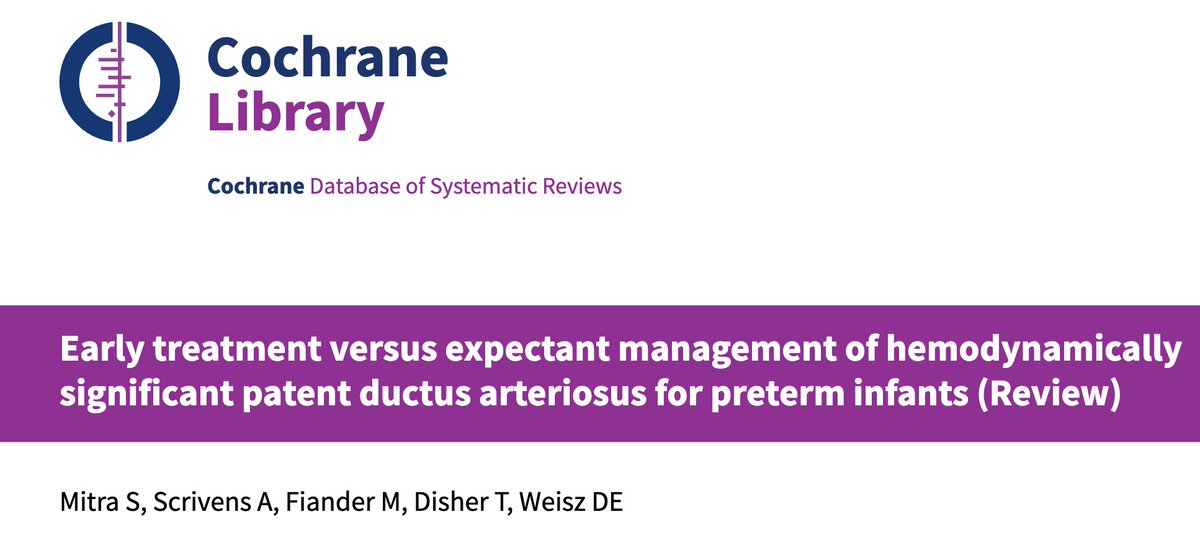 Early vs expectant treatment for hs-PDA in preterm infants
👶 19 RCTs | 2323 infants
💊 Early/very early treatment likely makes little to no difference in mortality, CLD, IVH, or NEC
⚠️ Very early ibuprofen may ↑ mortality in extremely preterm
cochranelibrary.com/cdsr/doi/10.10…