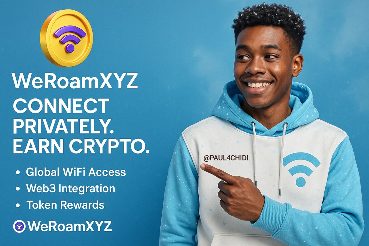 paul4chidi's tweet photo. @Krack_SOL Real ones don't scroll past free gems. 🚀
Signal strong? Mind sharp? Bags packed?
@WeRoamXYZ connects you to 5M+ WiFi hotspots & pays you to stay online.
#Roam #Web3WiFi https://t.co/n1xSgXATXT