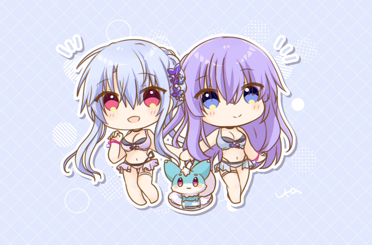 「蒼とイナリと藍と」|うら🦜5/14鍵島9のイラスト