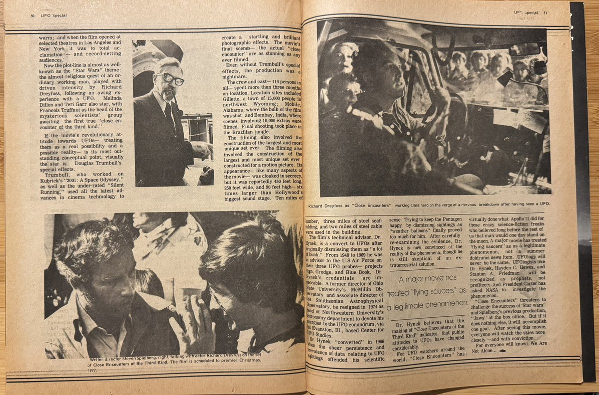 OurCE3K's tweet image. I’d been on the lookout for this UFO Special magazine with Close Encounters of the Third Kind coverage for a while. Nice to finally have it!