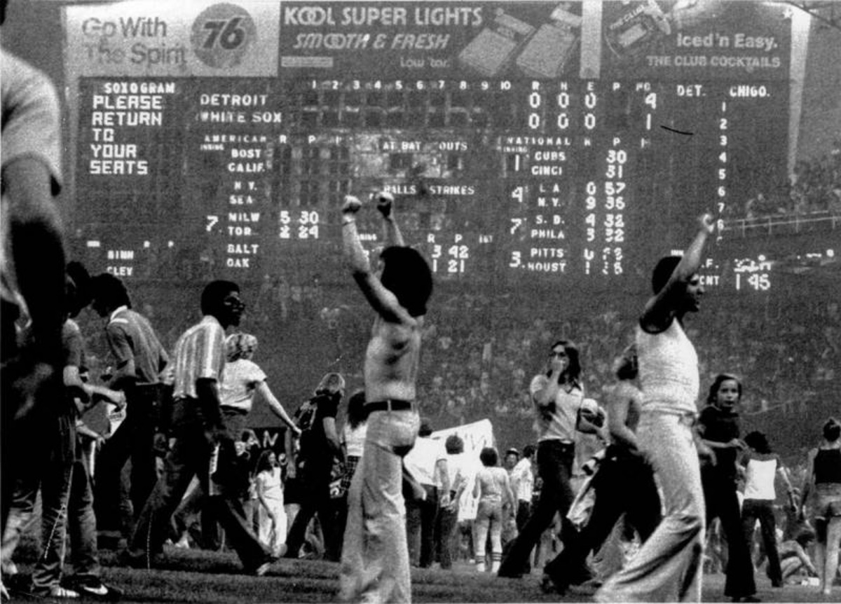 Happy anniversary, Disco Demolition Night.
Those who think this was the worst MLB promotion ever never heard about ten cent beer night in Cleveland.