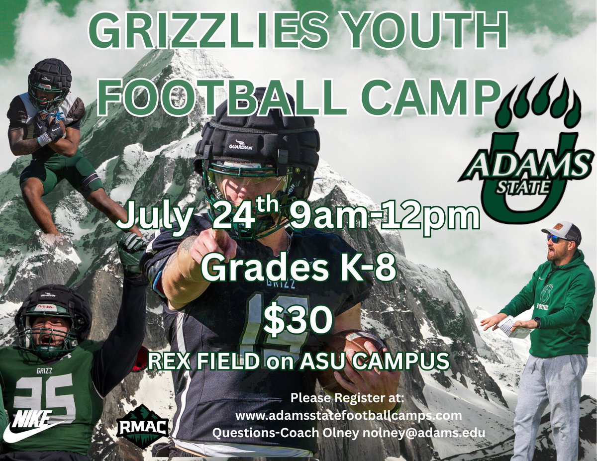 YOUTH CAMP AT THE REX IN ALAMOSA SIGN THE NEXT GENERATION UP TO COME GET SOME QUALITY WORK AND MOST IMPORTANTLY HAVE FUN 🐻🔥🌄🏔️