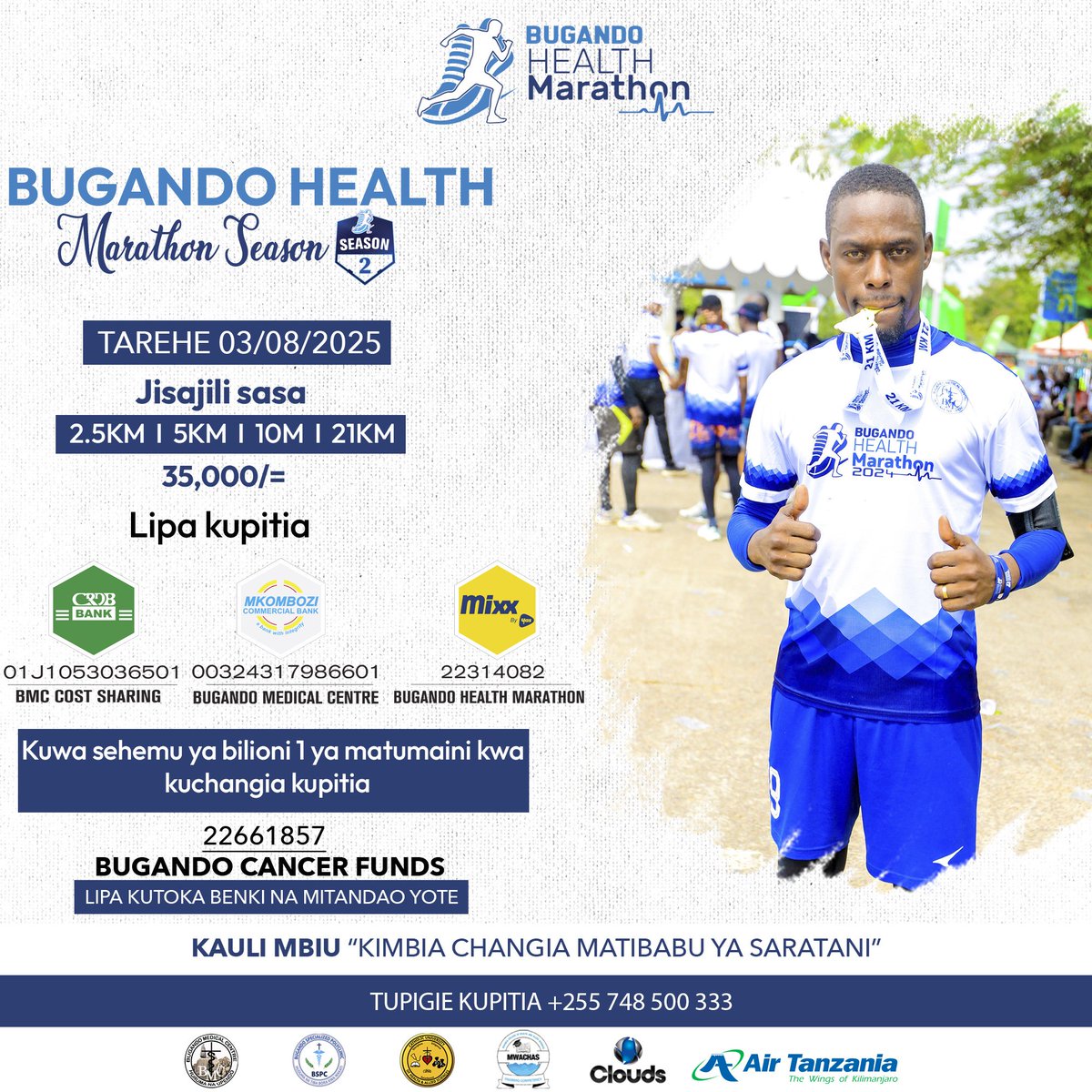 BugandoC's tweet image. &quot;Kimbia changia Matibabu ya Saratani&quot;