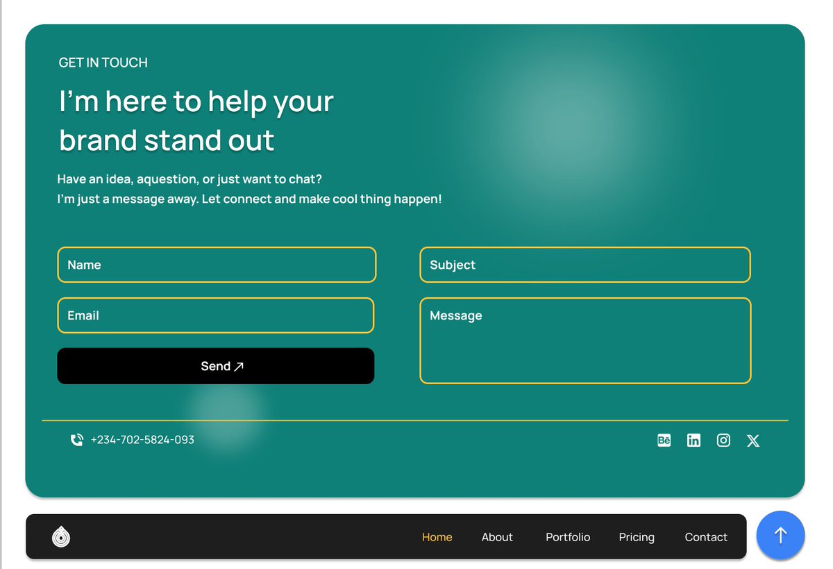 prevailjes76171's tweet image. Finished the footer and contact section today.

#FigmaWork #PortfolioInProgress #UIDesign