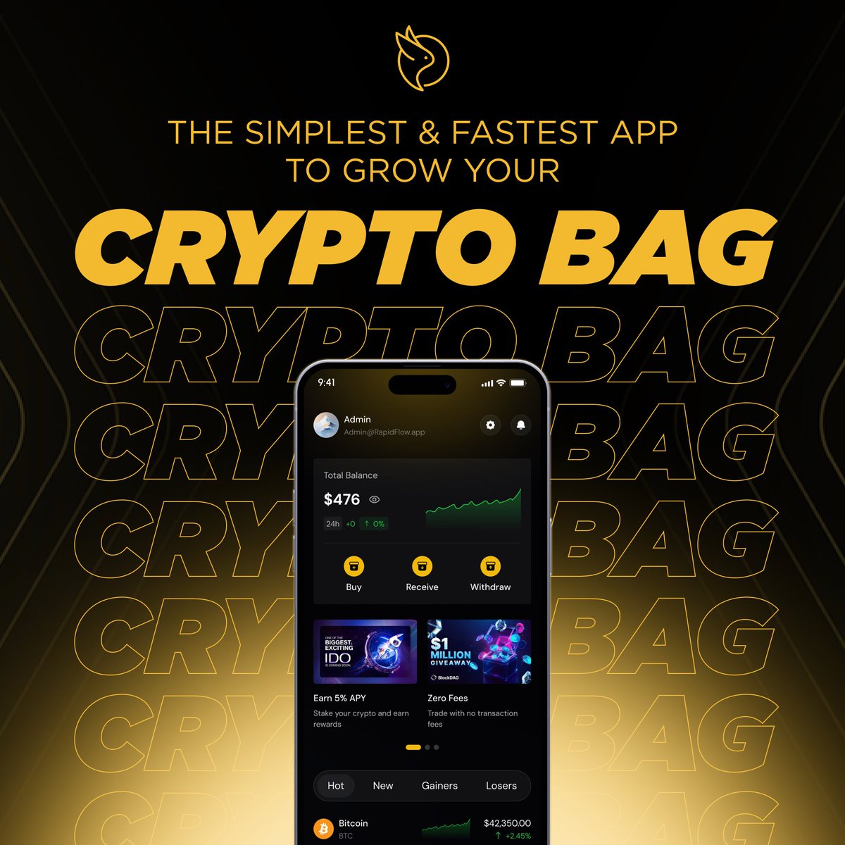 RapidFlowApp's tweet image. 1/ You see people getting rich in crypto. You&apos;re ready to jump in.  

But then come the wallets, gas fees, bridges, seed phrases... and you freeze.  

FOMO meets fear. That ends today.