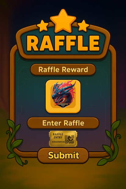 🎟️ The  @theDungeonbound  Raffle System is almost here! 🏆

Didn’t get WL? Don’t worry.

Earn Bronze, Silver, or Gold Tickets via PVP or quests.

🎁 Prizes include NFTs, EXP boosts, Battle Shards &amp; more!

Higher-tier tickets = rarer loot 🔥

Join here: discord.gg/F2H4yDwkHV