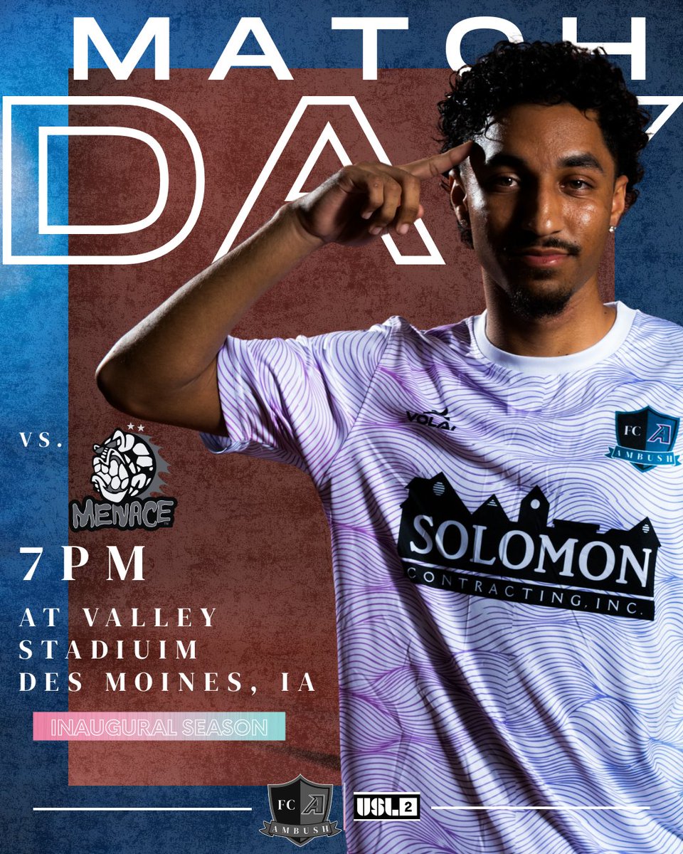 🎯 GAMEDAY IS HERE! 🎯⁠
FC Ambush hits the road for our final match of the season tonight against the Des Moines Menace!⁠
⁠
#WeAreAmbush #FCAmbush #USLLeagueTwo #Matchday #AmbushOnTheRoad⁠
---⁠
tinyurl.com/July12thvsTheM…