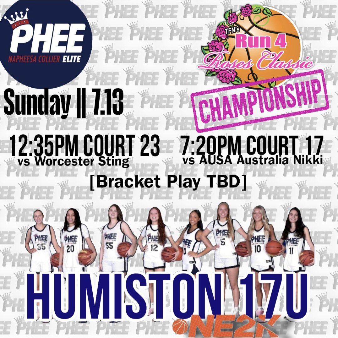 Ava Vanecek (@avavanecek2026) on Twitter photo 🚨1 left today for <a href="/TFNsRun4Roses/">TFN's Run 4 Roses</a> Classic and then tomorrow we start 🌹 CHAMPIONSHIP (pool/bracket play games for PHEE Humiston 17u). Come check us out! 🚨 <a href="/PheeElite/">Napheesa Collier Elite</a> <a href="/WGHSGirlsBball/">Webster Groves Girls Basketball</a> <a href="/Coach_Brent24/">Coach Humi</a> <a href="/NE2KHoops/">NE2KHoops</a> <a href="/PGHMissouri/">Prep Girls Hoops Missouri</a> <a href="/NE2K_Rich/">NE2K Rich</a> 🚨1 left today for <a href="/TFNsRun4Roses/">TFN's Run 4 Roses</a> Classic and then tomorrow we start 🌹 CHAMPIONSHIP (pool/bracket play games for PHEE Humiston 17u). Come check us out! 🚨 <a href="/PheeElite/">Napheesa Collier Elite</a> <a href="/WGHSGirlsBball/">Webster Groves Girls Basketball</a> <a href="/Coach_Brent24/">Coach Humi</a> <a href="/NE2KHoops/">NE2KHoops</a> <a href="/PGHMissouri/">Prep Girls Hoops Missouri</a> <a href="/NE2K_Rich/">NE2K Rich</a>