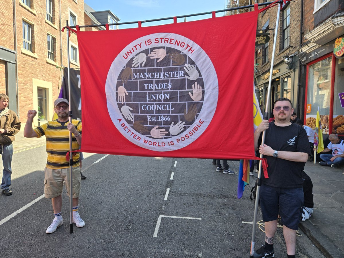 TUCManchester's tweet image. Our banner out on display at the Durham Miners' Gala today
