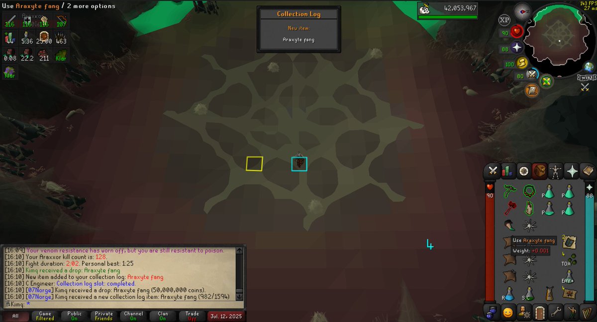 Araxyte fang on 128kc 😅🤐