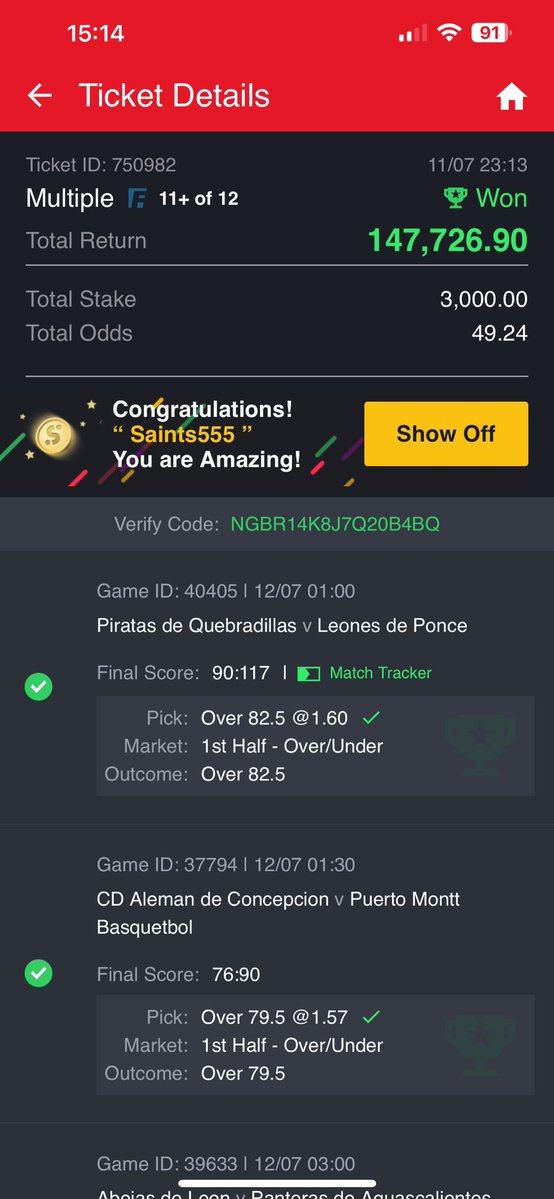 paulbagins's tweet image. @darkmsking Boss, thank you so much ooh. I edited all your games and flex too. This is the first time I’m winning over 700K. Thanks boss. You are too good🙏🙏✅✅