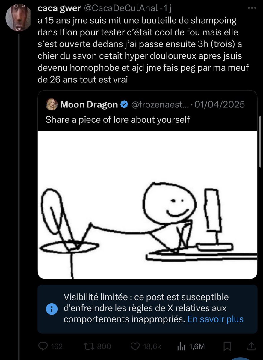 CacaDeCulAnal's tweet image. C’est la fin… c’est comme ca quon sait que cetait un bon tweet