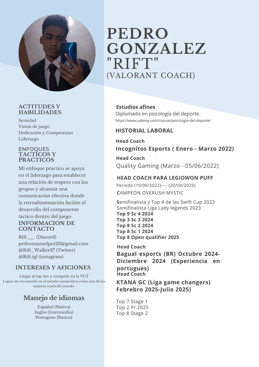 Luego de mi paso por la liga GC, oficialmente me encuentro F/A sin restricciones, altibajos varios han caracterizado esta primera mitad de 2025 pero no decaigo en lo absoluto, sigo con muchísimas ganas de reinventarme y busco algún puesto de Hc o assitant tanto en tier 3 o tier 2