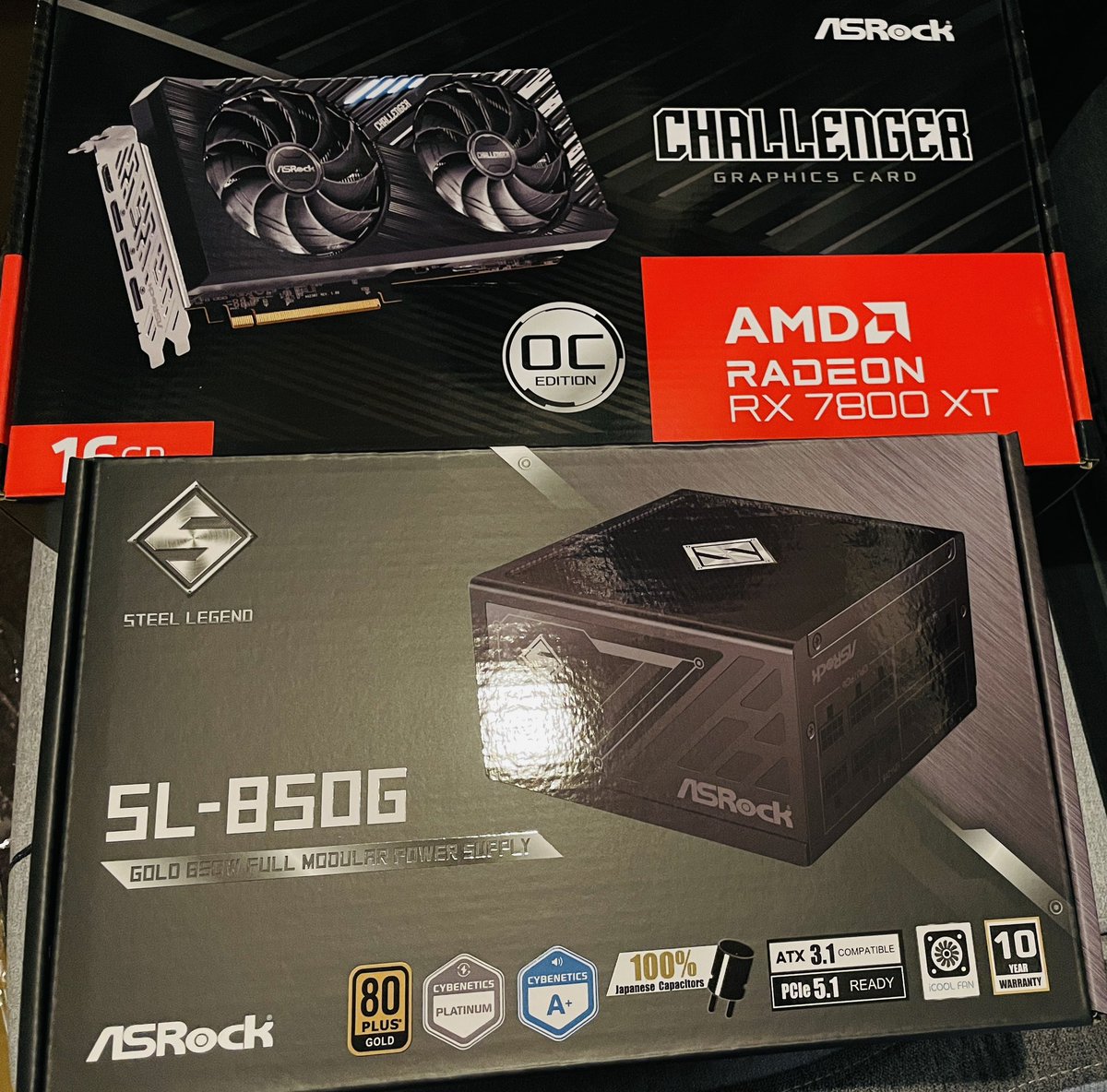 さてPCアップグレードするか
これでマザボ、グラボ、電源が ASRockさん
お世話になります！
#ASRock