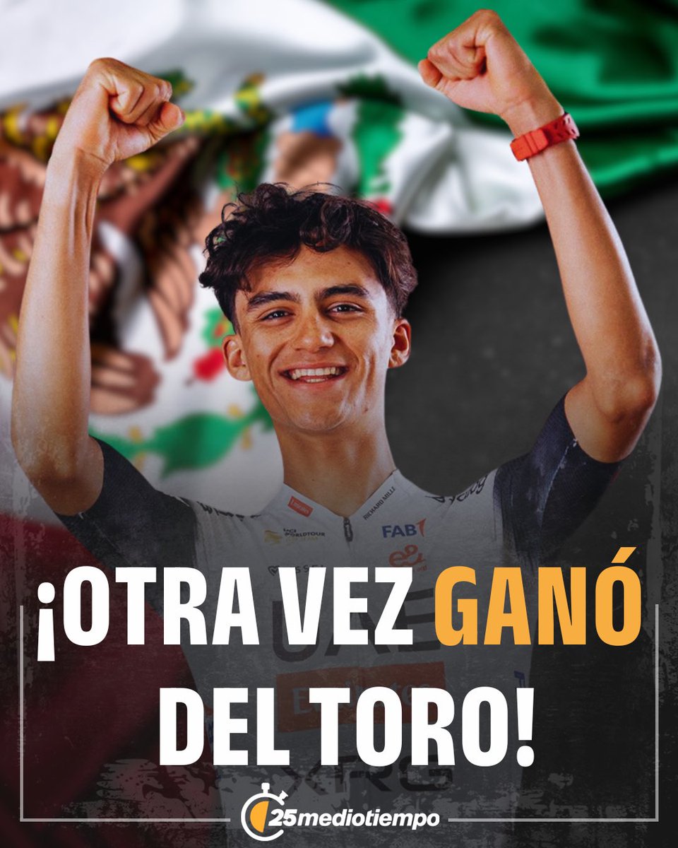 ¡TORITOOOO, IMPARABLE! 🥇🥇🥇

Isaac del Toro sumó su tercera victoria consecutiva en el Tour de Austria. 👏

1️⃣ Se convirtió en el NUEVO LÍDER de la clasificación general. 

🚴 El Torito también lidera la clasificación por puntos, portando el maillot verde, y la clasificación de