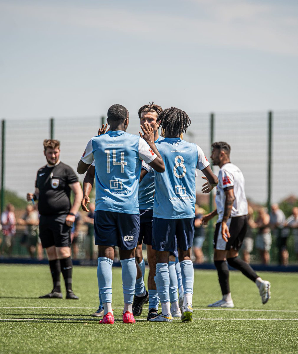 AFCDunstable's tweet photo. Red hot, but another good performance from the players… lots of positive performances… 💪🏼⚽️🩵

Good luck for the season @BerkoFC https://t.co/XvTmcEwgXV