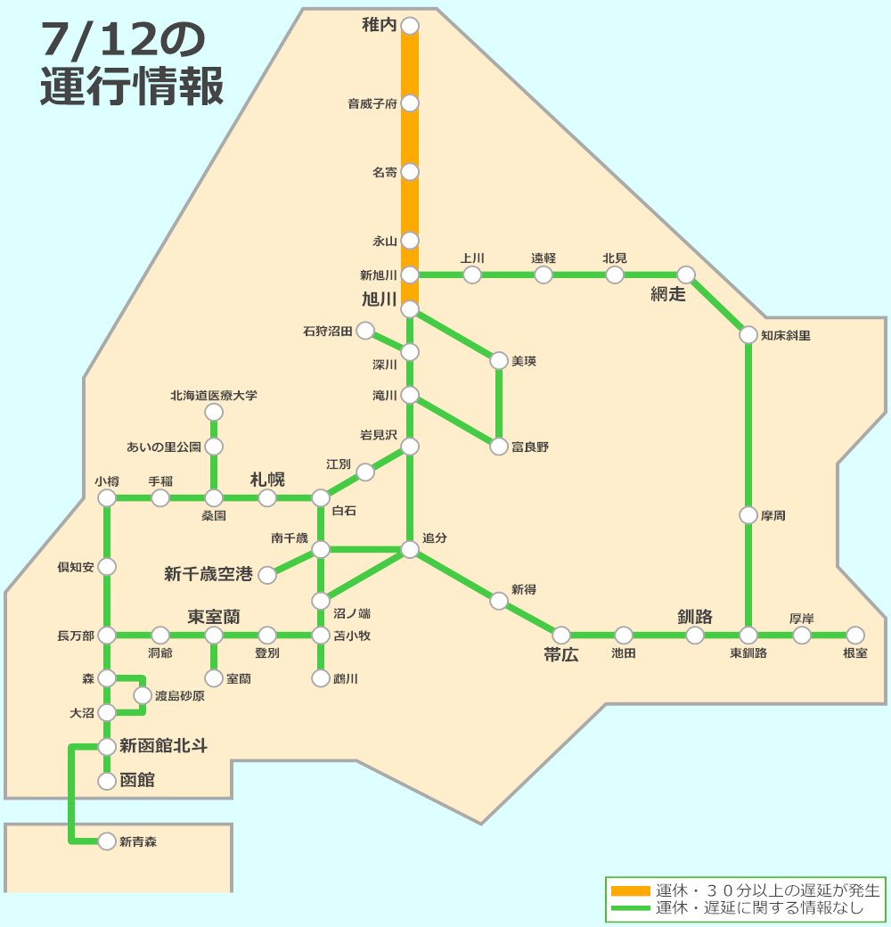 JR北海道 列車運行情報【公式】 on X: 