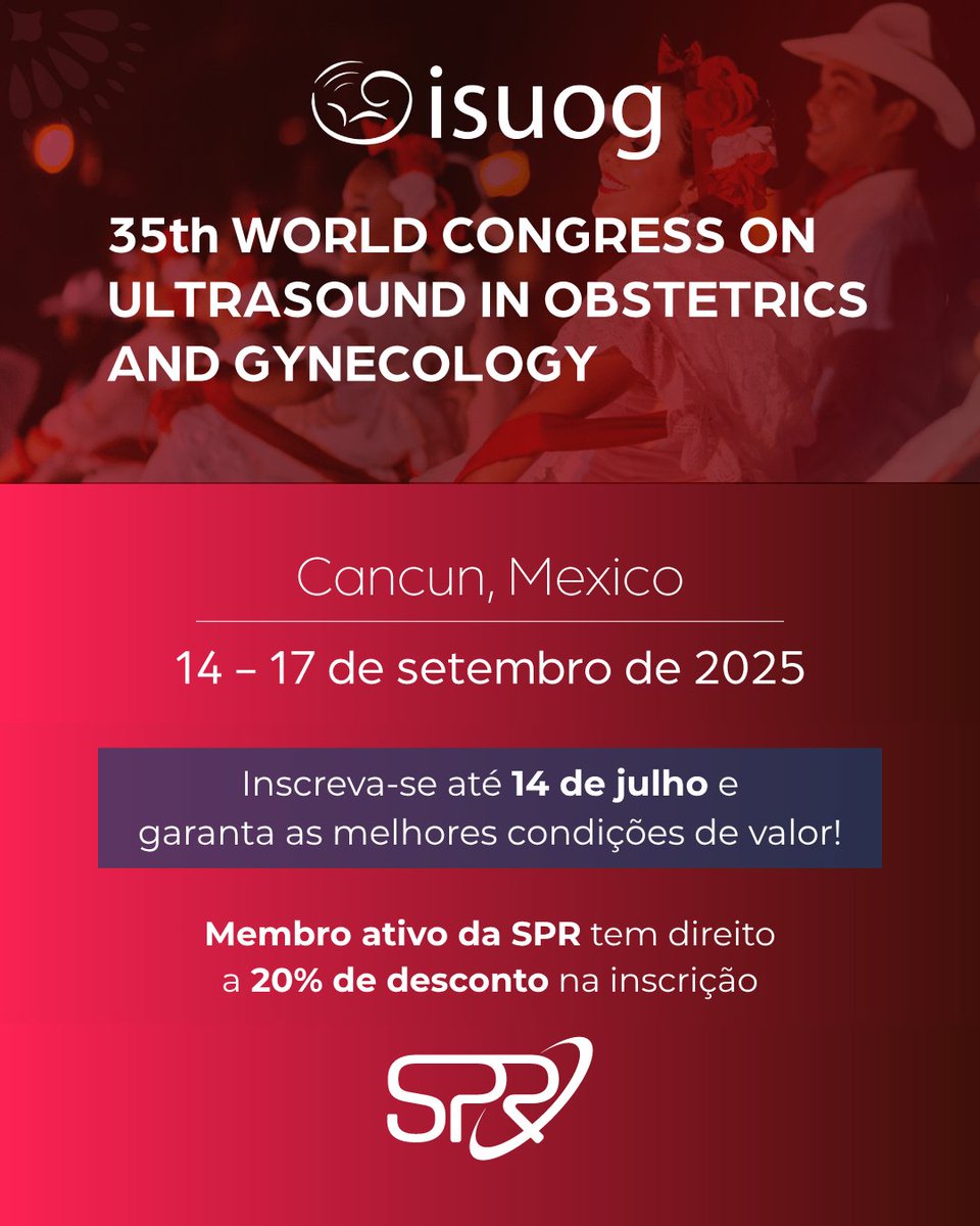 Você tem até segunda-feira, 14 de julho, para aproveitar o lote atual de inscrições do 35º Congresso Internacional em Ultrassom em Obstetrícia e Ginecologia!

Entre agora no site isuog.org e aproveite essas condições!

#SPR #Radiologia #DiagnósticoPorImagem