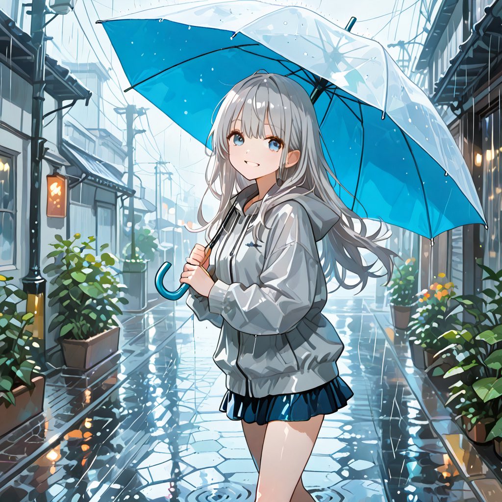 DI_Metaverse's tweet photo. 雨の中でも楽しくなれますように！

#aiart https://t.co/xdPPfHXyz7