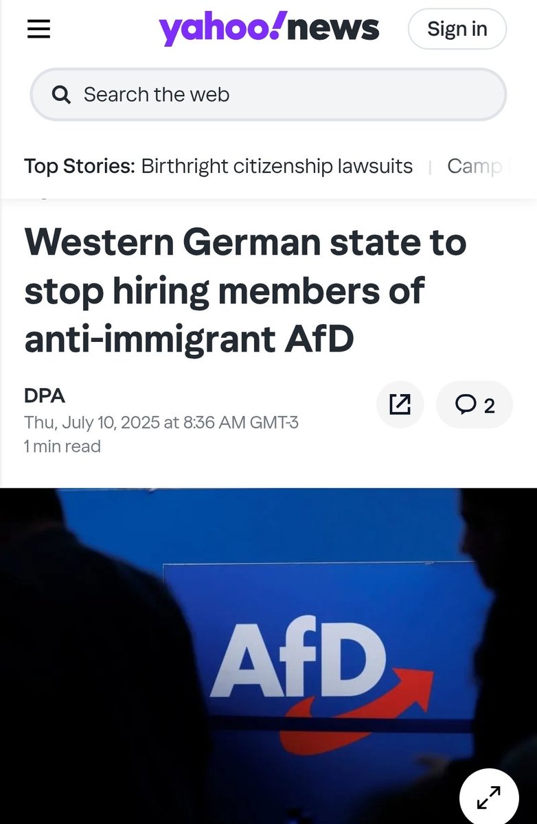 Ale_PPathways's tweet image. If you support AfD, they take your job.
The Ministry of Interior of Rhineland-Palatinate has declared yesterday that anyone who has been registered with an "extremist" party in the last 5 years will be prevented from working a public job.