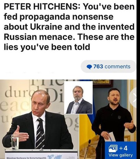 DietHeartNews's tweet image. British journalist Peter Hitchens has been covering Russia for 47 years. He’s a critic of Vladimir Putin so nobody can say he’s "echoing Putin’s talking points.” Hitchens writes: “You’ve been fed a steady diet of propaganda rubbish about Ukraine and the invented Russian menace.”…