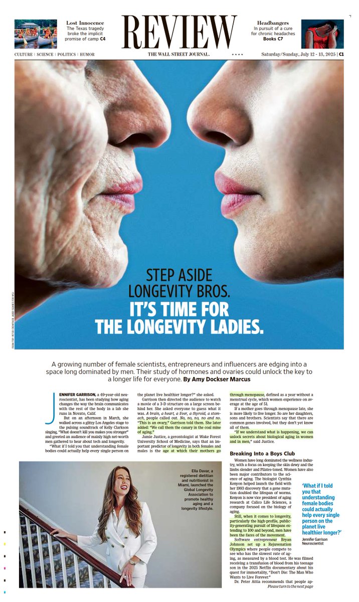 Eric Topol (@erictopol) on Twitter photo Last week I wrote about estrogen's new evidence for slowing the aging of the immune system
erictopol.substack.com/p/new-anti-agi…
Today there's a WSJ feature on longevity in women, by <a href="/AmyDMarcus/">Amy Dockser Marcus</a>
wsj.com/health/wellnes… Last week I wrote about estrogen's new evidence for slowing the aging of the immune system
erictopol.substack.com/p/new-anti-agi…
Today there's a WSJ feature on longevity in women, by <a href="/AmyDMarcus/">Amy Dockser Marcus</a>
wsj.com/health/wellnes…