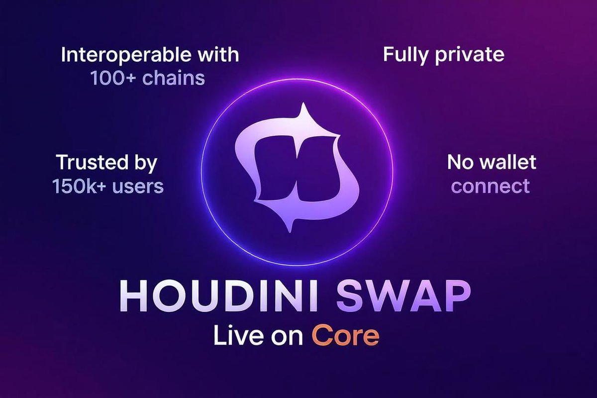 Core Ecosystem (@coreecosystem) on Twitter photo 1/ Core just became the easiest place to onboard to. 🤯
No wallet connect. No KYC. No trail.
Just send funds from any chain... and land on Core, privately.
Let’s talk about why <a href="/HoudiniSwap/">Houdini Swap</a> is a big deal for Bitcoin DeFi. 🧵 1/ Core just became the easiest place to onboard to. 🤯
No wallet connect. No KYC. No trail.
Just send funds from any chain... and land on Core, privately.
Let’s talk about why <a href="/HoudiniSwap/">Houdini Swap</a> is a big deal for Bitcoin DeFi. 🧵