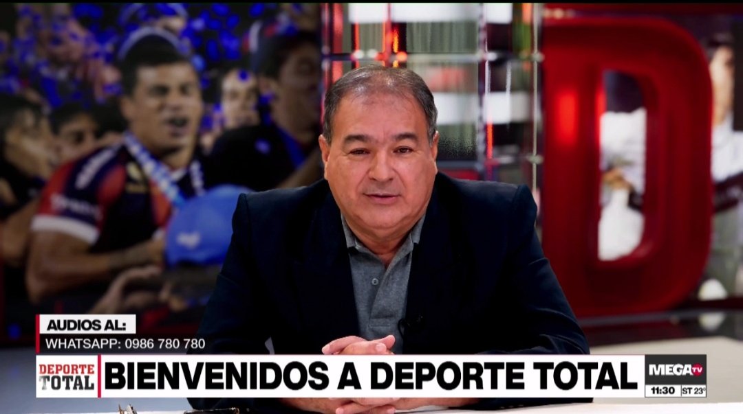 Deporte Total 📻⚽️🇵🇾 (@deportetotal780) on Twitter photo ⚽️ Arranca #DeporteTotal
🎙 <a href="/ElProfeBenicio/">BENICIO MARTINEZ</a>, <a href="/JohnnyZeballos/">Johnny Zeballos</a>, <a href="/gusdelpuerto/">Gustavo Antonio del Puerto Rodríguez</a>, <a href="/FranLopezBorja/">Francisco Lopez</a>
📻 <a href="/780AM/">Radio 780 AM</a>
📺 <a href="/Megatv_py/">MEGA TV</a>
📱APP MEGACADENA
💻 megacadena.com.py/tv ⚽️ Arranca #DeporteTotal
🎙 <a href="/ElProfeBenicio/">BENICIO MARTINEZ</a>, <a href="/JohnnyZeballos/">Johnny Zeballos</a>, <a href="/gusdelpuerto/">Gustavo Antonio del Puerto Rodríguez</a>, <a href="/FranLopezBorja/">Francisco Lopez</a>
📻 <a href="/780AM/">Radio 780 AM</a>
📺 <a href="/Megatv_py/">MEGA TV</a>
📱APP MEGACADENA
💻 megacadena.com.py/tv