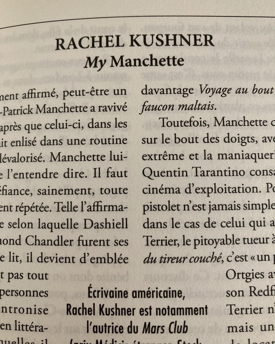 Lecture estivale vivement recommandée : le numéro 661 de La Nouvelle Revue française, au riche sommaire. J’y signe la traduction d’un texte de Rachel Kushner sur Manchette. Merci à Olivia Gesbert, rédactrice en chef, pour sa confiance.

lanrf.fr

#lanrf