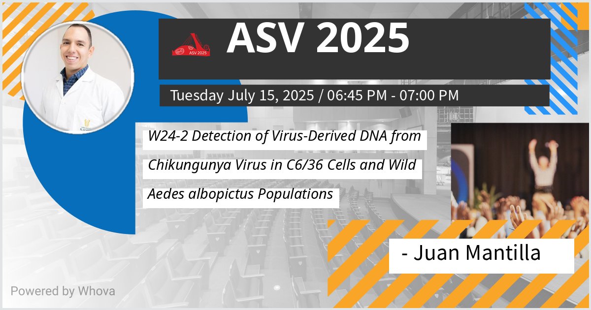 I am speaking at #ASV2025. Please check out my talk if you're attending the event! <a href="/AmerSocVirol/">American Society for Virology</a>- via #Whova event app