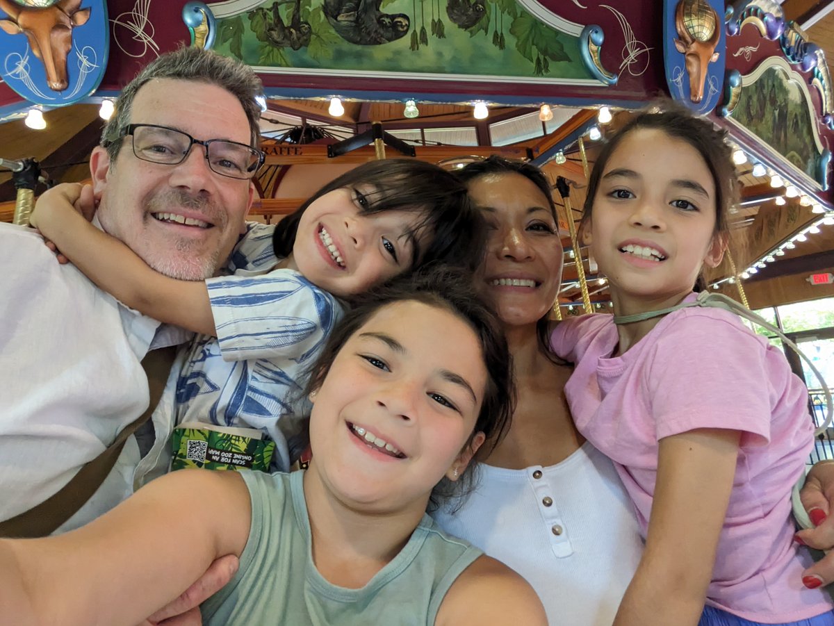 Our family's #CarouselAdventure is off again for 2025. We've already added two more hitting 97! This pic full of smiles is from the Erie Zoo Wildlife Carousel. Where should we go next? Share your ideas with us!