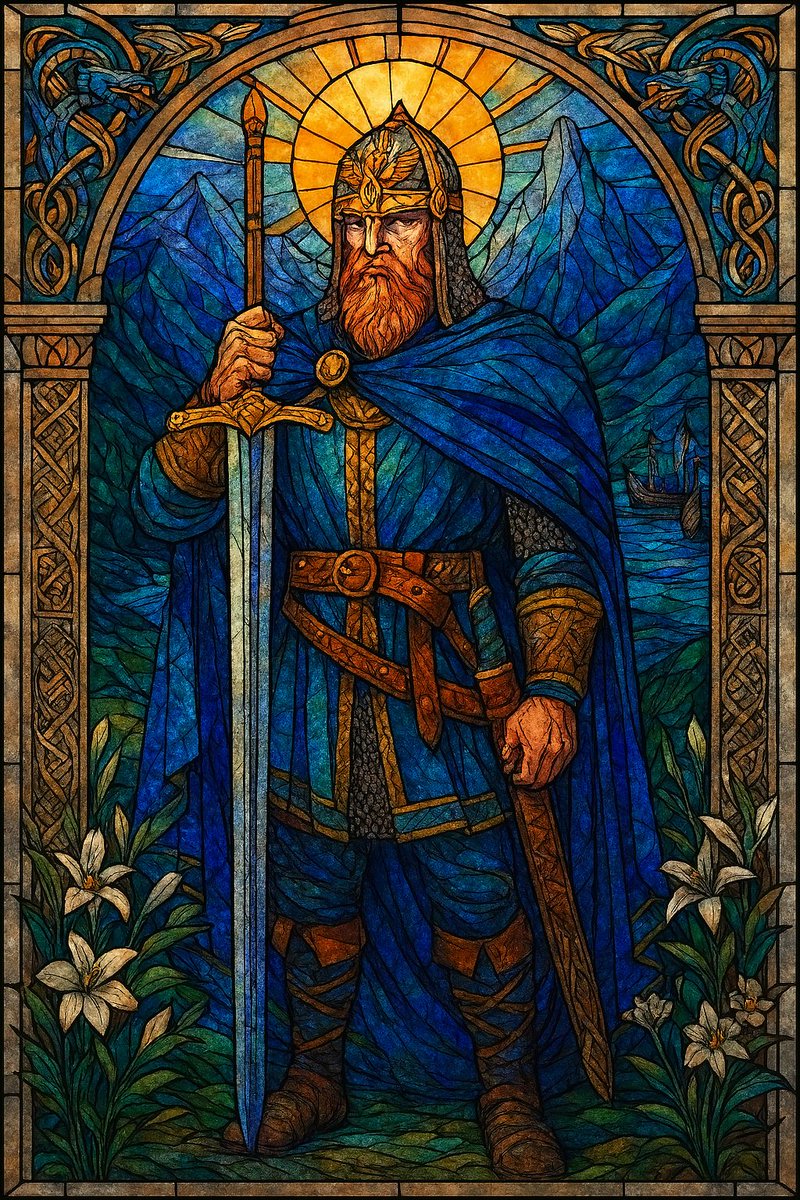 Idea for Harald Hardråde glass painting (Obv AI)