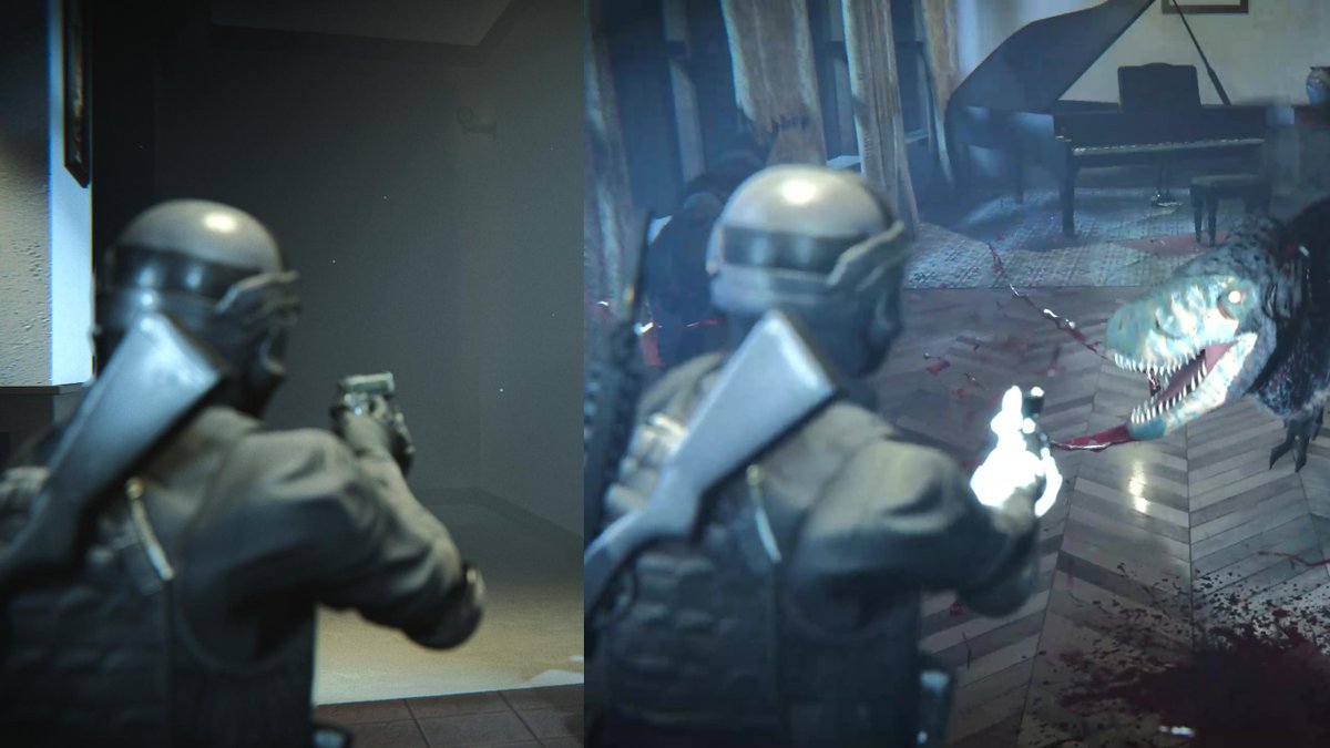 This week for #screenshotsaturday, I updated the way the player holds the handgun. I had a few comments a while back about how it was a bit off. It was held straight out at chest level before, now it's held at eye level in a way that I think is more practical.